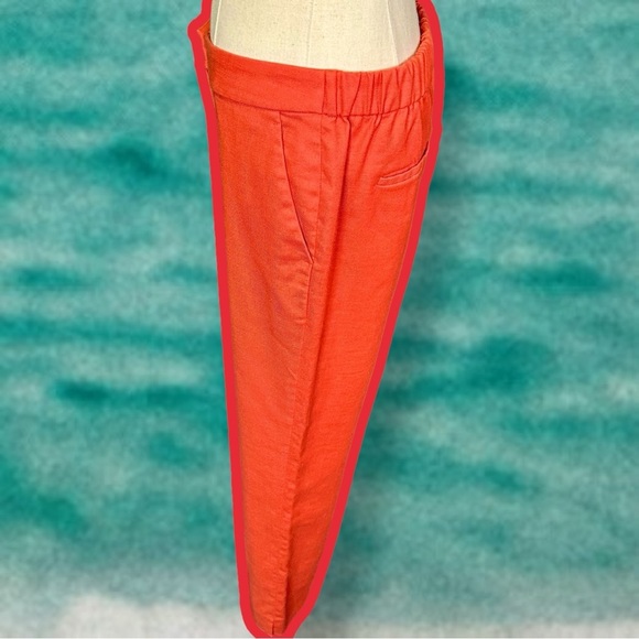 J. Crew ‘Easy Pant in Stretch Linen Blend’ in “Burnt Orange” Size 6 Tall - Picture 6 of 15